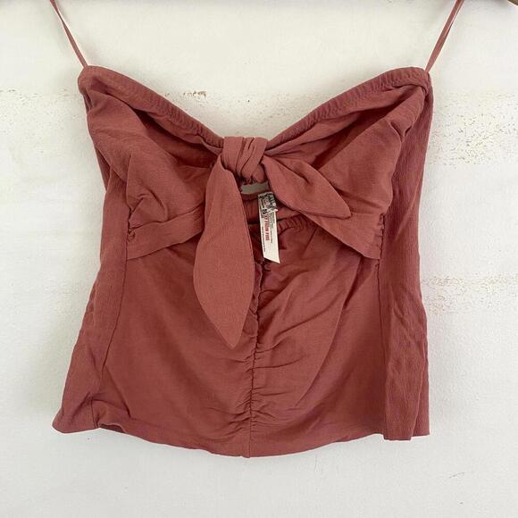 INTIMATELY FREE PEOPLE mauve strapless bow top - Picture 2 of 5